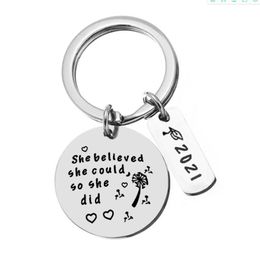 Keyring Gifts Engraved She Believed She Could Keychain Couples Boyfriend Girlfriend Trendy Jewellery Key Chain