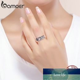 bamoer 925 Sterling Silver Daisy Flower & Infinity Love Pave Finger Rings for Women Wedding Engagement Jewellery SCR390 Factory price expert design Quality Latest