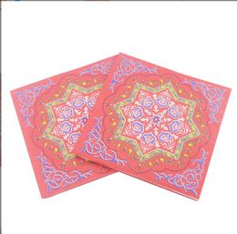 20pcs/set Napkins Paper serviettes eid mubarak party supplies ramadan decoration papieren servetten 16.5CM*16.5CM