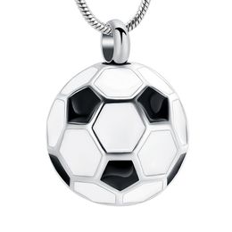 Pendant Necklaces Football Cremation Jewellery For Ashes Memorial Urn Necklace Stainless Steel Soccer Keepsake Holder