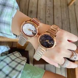 Brand Watches Women Lady Girl Pigeon Plaid Style Metal Steel Band Quartz Wrist Watch L57