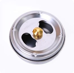 Creative Home Practical Smoking Accessories Stainless Steel Ashtray Lid Rotation Fully Enclosed Gadgets SN4110