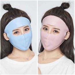 Women Multifunctional Scarf Air Hole Warm Print Cycling Anti-dust Reusable Mouth Face Cover Full Face Ice Silk Sunscreen Mask