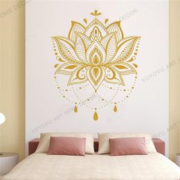 Wall Stickers Art Lotus Mandala Decal Sticker Unique Yoga Flower For Living Room Decoration Rb503