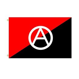 Anarchist with A symbol Flag High Quality 3x5Ft Double Stitching Decoration Banner 90x150cm Sports Festival Polyester Digital Printed Wholesale
