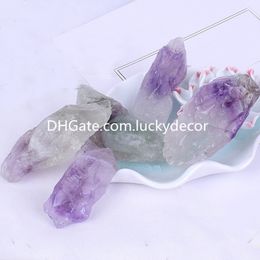 1000g 20-60mm Natural Rough Green and Purple Amethyst Quartz Crystal Stone Raw Wand Healing Point Stick Mineral Specimen Gemstone Art Crafts