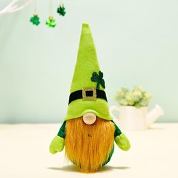 Festive St.Patrick's Day Gnome Plush Elf Decoration Handmade Green Irish Faceless Doll Home Table Ornament Kids Gifts RRD13495