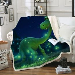 Cartoon Dinosaur Blankets Throw Nap Blanket Bedding Sheet Sofa Cover 150x200cm For Couch Travel Home on Car Crib Plane Cobertor