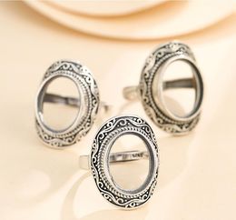 ring base jewelry UK - Cluster Rings 11.5*15mm 925 STERLING SILVER Semi Mount Bases Blanks Base Blank Pad Ring Setting Set Jewelry Gift A5499