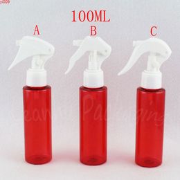 100ML Red Plastic Bottle With Trigger Spray Pump , 100CC Makeup Water / Toner Sub-bottling Empty Cosmetic Containergoods