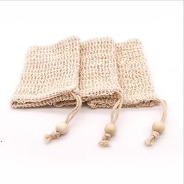 Natural Exfoliating Mesh Soap Saver Sisal Soap Saver Bag Pouch Holder For Shower Bath Foaming And Drying ZZB9042