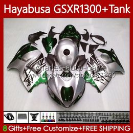 Hayabusa Body For SUZUKI GSXR 1300CC GSX R1300 1300 CC 1996-2007 74No.184 GSX-R1300 GSXR-1300 2002 2003 2004 2005 2006 2007 GSXR1300 96 97 98 99 00 01 Silver green Fairing