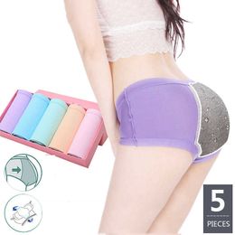 5Pcs/lot Cotton Women Physiological Pants Leakproof Menstrual Period Panties Soft Underwear Health Soft Women's Briefs 210720