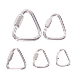 Triangle Carabiner Stainless Steel Keychain Snap Clip Hook Buckle Screw Lock A8A 