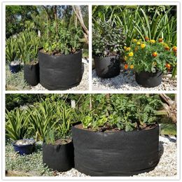 Planters & Pots 3/5/7/12/15/17/20/30/34 Gallon Round Fabric Plant Pouch Root Container With Handles Black Grow Bag Aeration Pot