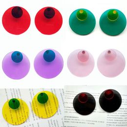 Stud Trendy 6 Colours Cute Transparent Disc Acrylic Earrings Female Fashion Simple Clear Big For Women Party E18150