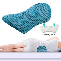 Seat Cushions Car Memory Foam Lumbar Support Pillow Breathable Waist Back Cushion Bed Sleeping Pillows Auto Accessories