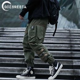 Men Pants Hip Hop Streetwear Joggers Sweatpants Casual Cotton Harem Trousers Harajuku Autumn Cargo Pants Men Brand Clothing 211201