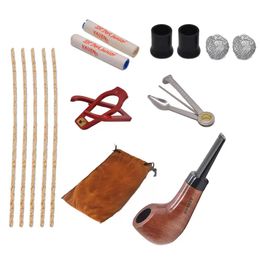 Wooden Smoking Pipes Handmade Woodens Durable Tobacco Smoking Pipe With Smokings Accessories Color Random Gift Bag