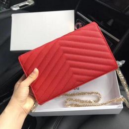 Handbags real leather high quality handbag purses Gold Silver chain Sheepskin Cowhide wallet handbag Come With BOX 02