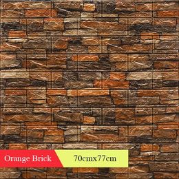 Wallpapers 3D Brick Wall Stickers Mediterranean Vintage DIY PE Foam Self-adhesive Living Room Bedroom Home Decor