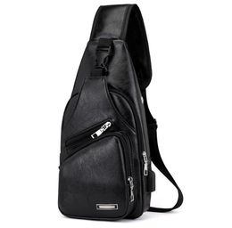 Wholesale chest bag sport leather pack travel storage pouch protable usb charge shoulder bags fashion backpack phone coin purses