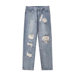 Men's Designer Brand Jeans Classic Hip Hop Pants Jean Distressed Ripped Biker Slim Fit Motorcycle Denim Jeans