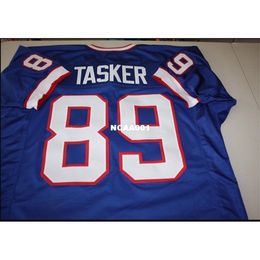 001 STEVE TASKER #89 SEWN STITCHED HOME RETRO JERSEY AFC CHAMPION Full embroidery Jersey Size S-4XL or custom any name or number jersey