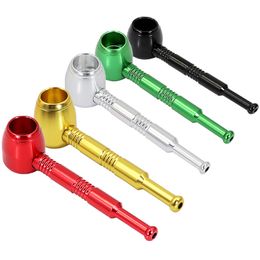 The New Simple Stylish Small Smoke Pot Aluminium Alloy Metal Pipe Smoking Accessories Portable Multi-Color Optional XG0217