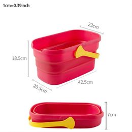 Buckets Collapsible Bucket With Handle Rectangle For Kids Camping Water Home Household Outdoors Portable Storage