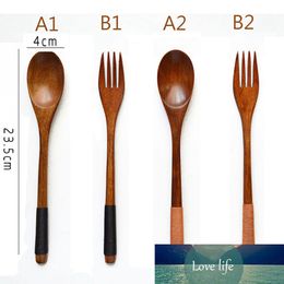 23CM Long Handle Wooden Soup Spoon Korean Dinner Tablespoon Honey Spoon Teaspoon Kitchen Wood Tableware 1PCS