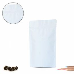 coffee powder packaging Australia - Thick Matte White Aluminum Foil Zip zipper Bag Stand up Resealable Coffee Powder Nuts Tea Snack Biscuits Xmas Gifts Packaging Pouches Suppor