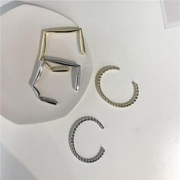 Bangle VSnow Minimalist Metal Geometrical Twist For Women Femme Gold Silver Color Asymmetric Open Jewellery Accessories