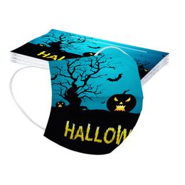 2021 new Halloween Designer Face Masks color printing disposable three-layer Children protective mask