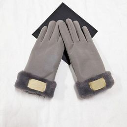 Australia Designer Knitted Mittens Winter Fleece Gloves with Lanyard Warm Knit Mitts Women Girls Full Finger Mitten Outdoor 238T