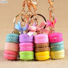 Women Cake Key Chain Fashion Cute French pastries Keychain Bag Charm Car Key Ring Wedding Party gift Jewellery 17278 J0306