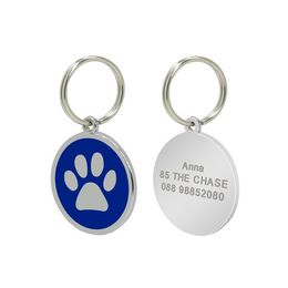 2021 Fashion stainless steel bone dog paws pet tag Pet ID tag pet pendant dog tag