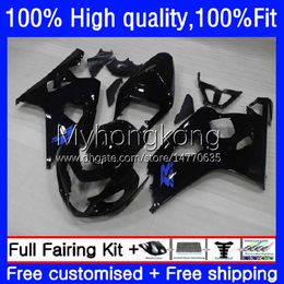 Injection Mould Bodys For SUZUKI GSXR600 GSXR-750 GSX-R750 K4 750CC 04 05 20No.32 GSXR Gloss black 600 750 CC 600CC GSX-R600 04-05 GSXR750 GSXR-600 2004 2005 OEM Fairings