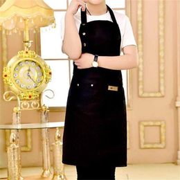 Fashion Cooking Kitchen Apron For Woman Men Chef Waiter Cafe Shop BBQ Hairdresser Aprons Custom Gift Bibs 211222