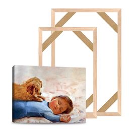 Wooden Paste/Buckle Canvas Picture Frames DIY For Oil Painting Canvas Print Gallery Stretcher Home Decor po frame Decoration 210611