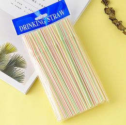 100pcs/bag Disposable Plastic Drinking Straw colorful Bend Drink Straws Fruit Juice Milk Tea Pipe Bar Party Accessory SN6219