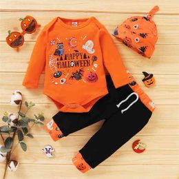 Autumn 3pcs Baby Boy Retro Animal 's Sets Halloween Style Toddler Festival Clothes 210528