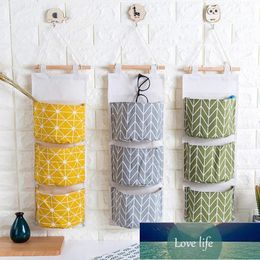 Storage Boxes & Bins Cotton And Linen Hanging Bag Organiser Container Car Bathroom Door Wardrobe Wall Print Home Bag1