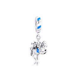 Mouse with Carousel Charm acsesoris for women Sterling Silver Jewelry Fits Original Bracelets Silver Bead For Jewelry Making Q0531