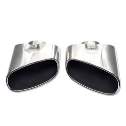 Pair Silver Single Exhaust Muffler Pipe For B MW X5 2008-2013 Stainless Steel Rear Back Exhausts Car Accessories