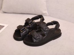 designer 2021 sandals women slipper men slides leather sandal womens Hook & Loop high heels casual shoes 35-41