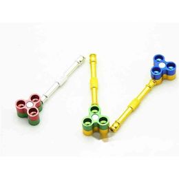 Three hole bullet shaped metal pipe multi colors portable pipe for smoke