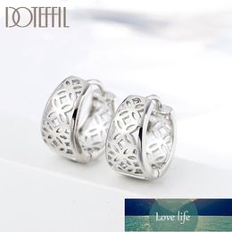 DOTEFFIL 925 Sterling Silver Hollow Pattern Gold Earrings For Women Jewellery Cute Romantic Jewellery Wedding Party Gift Factory price expert design Quality Latest
