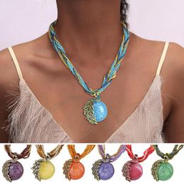 Pendant Necklaces Womens Rhinestone Peacock Setting Multi-layer Necklace Bohemian Vintage Style Gift Chunky Accessories 21629