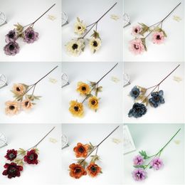 Vintage Peony 3 Heads Artificial Silk Simulation Flower 63 cm in Length DIY Home Wedding Decoration Flower